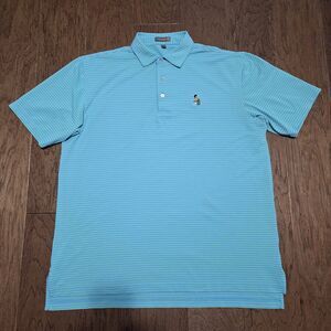Peter Millar Summer Comfort Golf Polo Shirt Mens Multicolor Striped Large